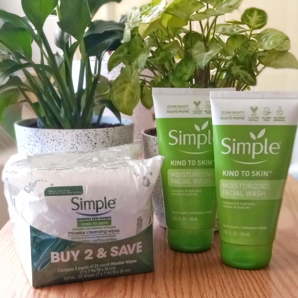 Simple- Kind to Skin- Moisturizing Facial Wash & Micellar Cleansing Wipes